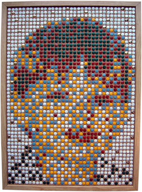Thumbtack Mosaic Portrait